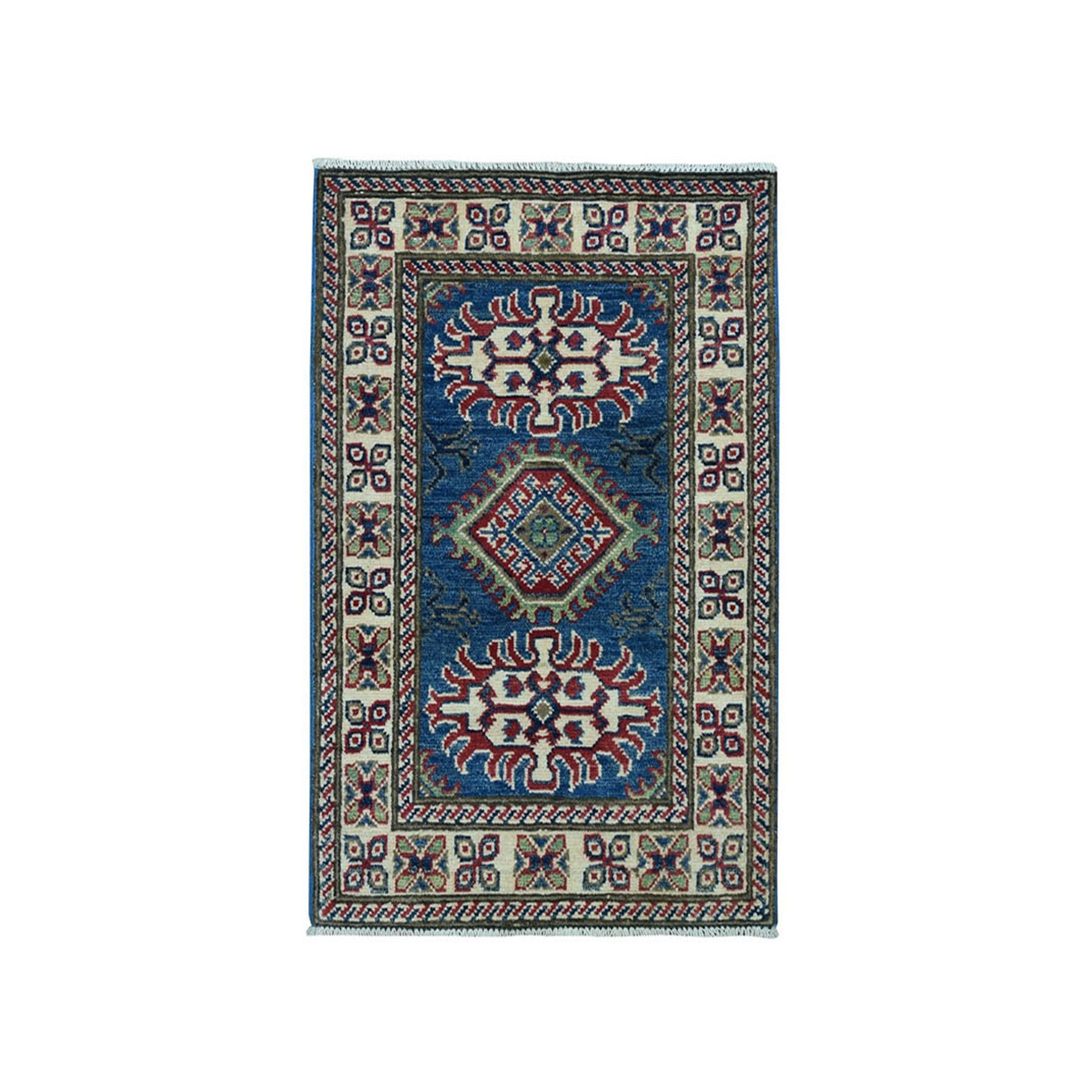 Traditional Wool Hand-Knotted Area Rug 1'10